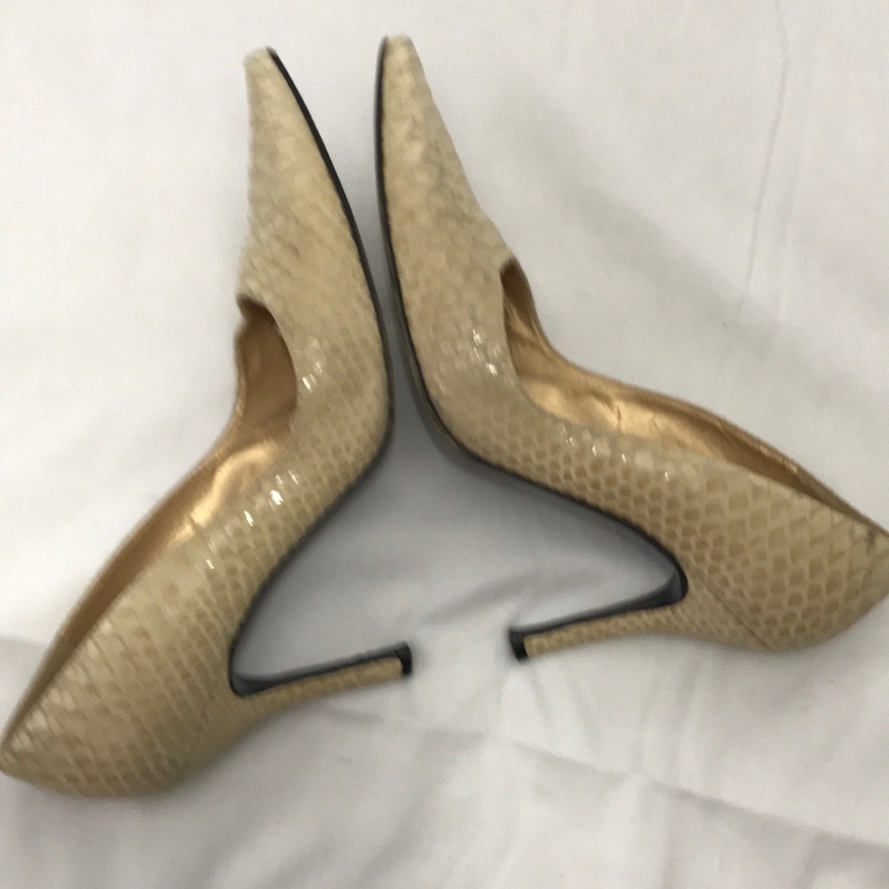 Sale— BOGO. Stuart Weitzman Snake Print Leather Stilettos.